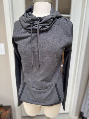 Athleta Charcoal Gray Funnel Neck Pullover Hoodie- Size XS